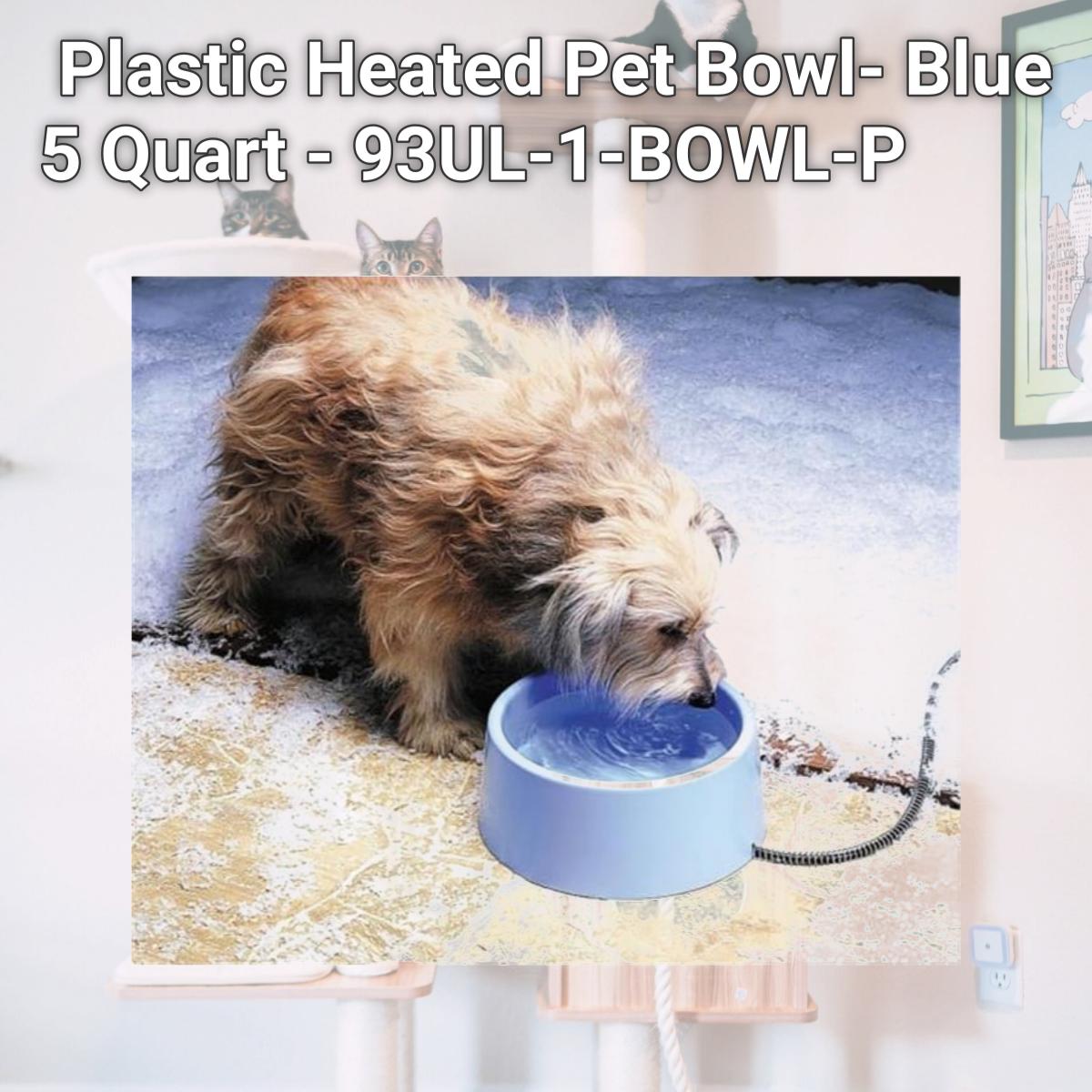 Picture of Allied Precision Inc Plastic Heated Pet Bowl- Blue 5 Quart - 93UL-1-BOWL-P