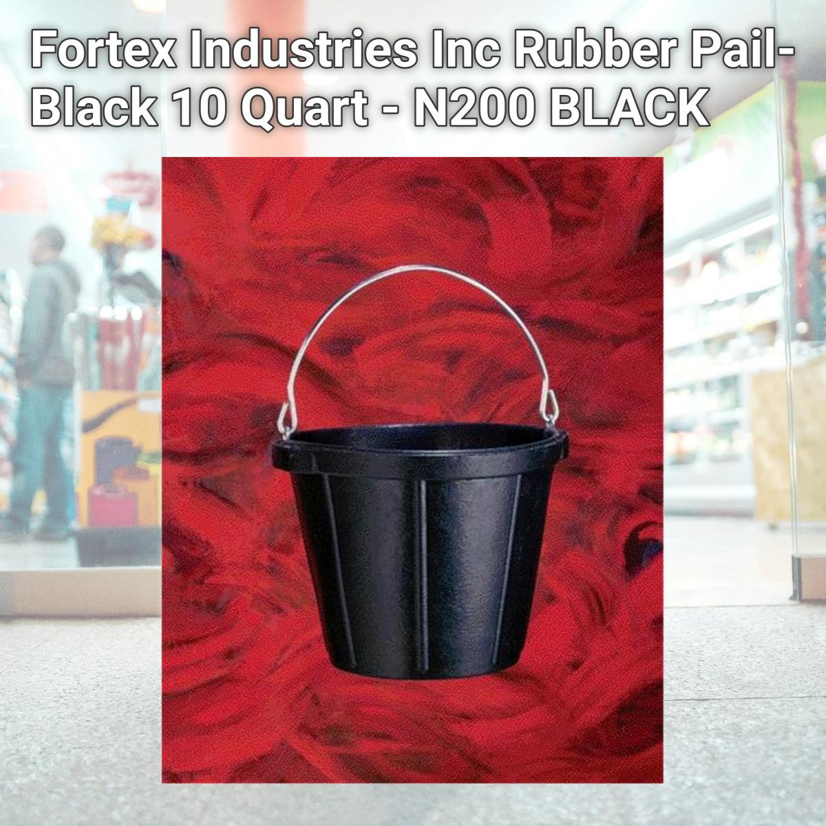 Picture of Fortex Industries Inc Rubber Pail- Black 10 Quart - N200  BLACK