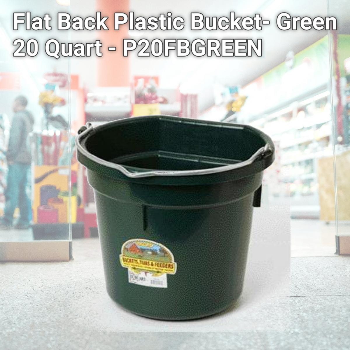Picture of Miller Mfg Co Inc Flat Back Plastic Bucket- Green 20 Quart - P20FBGREEN