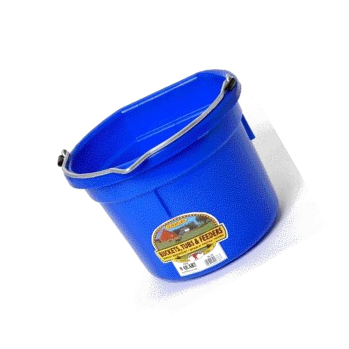 Picture of Miller Mfg Co Inc Flat Back Plastic Bucket- Blue 8 Quart - P8FBBLUE