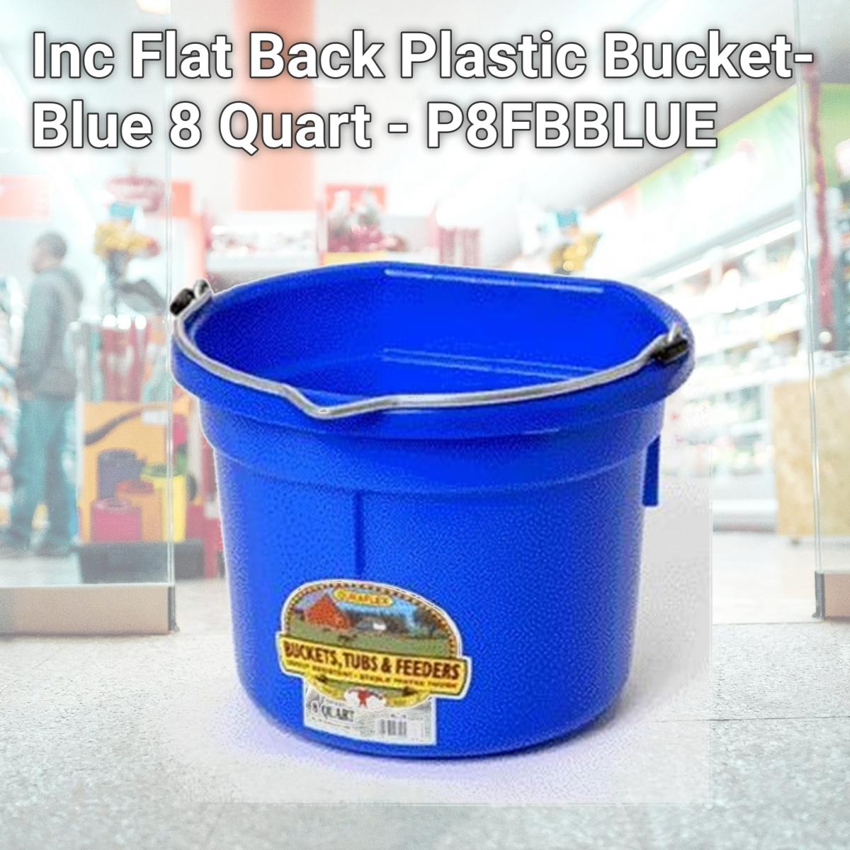 Picture of Miller Mfg Co Inc Flat Back Plastic Bucket- Blue 8 Quart - P8FBBLUE