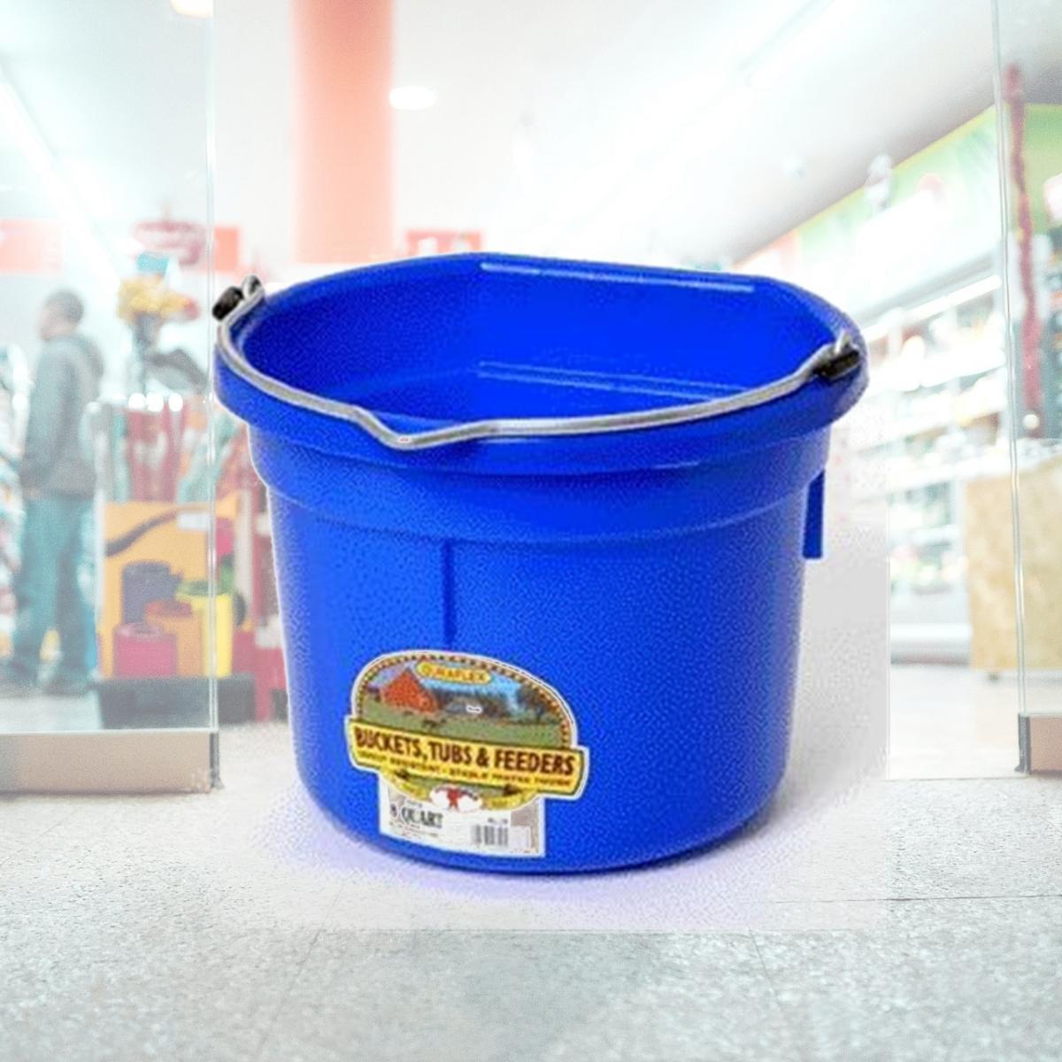 Picture of Miller Mfg Co Inc Flat Back Plastic Bucket- Blue 8 Quart - P8FBBLUE