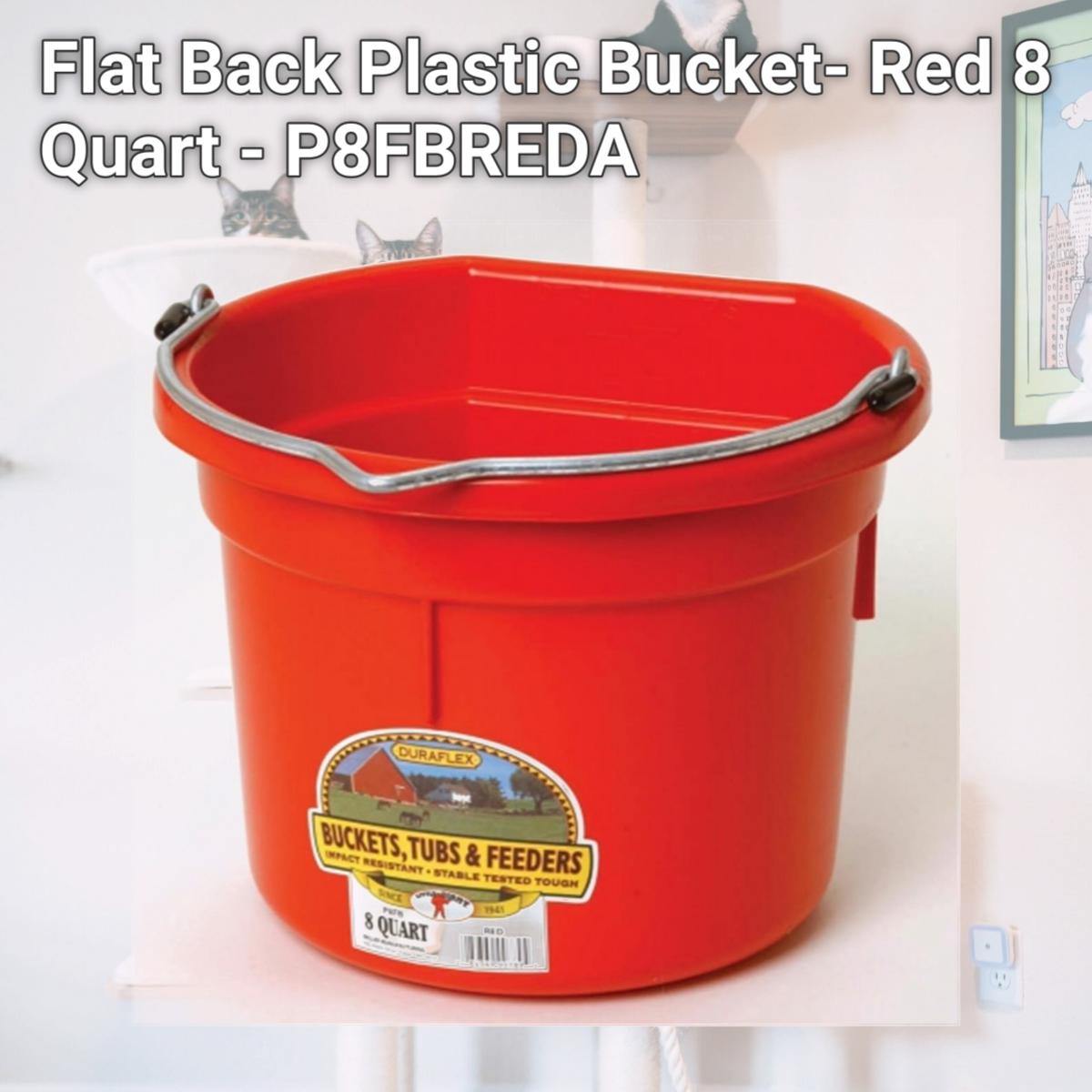 Picture of Miller Mfg Co Inc Flat Back Plastic Bucket- Red 8 Quart - P8FBREDA