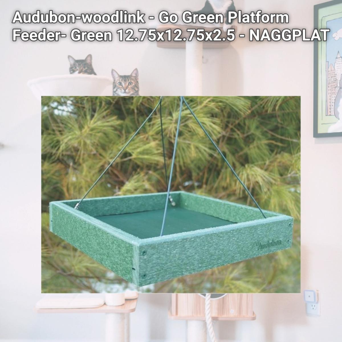 Picture of Audubon-woodlink - Go Green Platform Feeder- Green 12.75x12.75x2.5 - NAGGPLAT