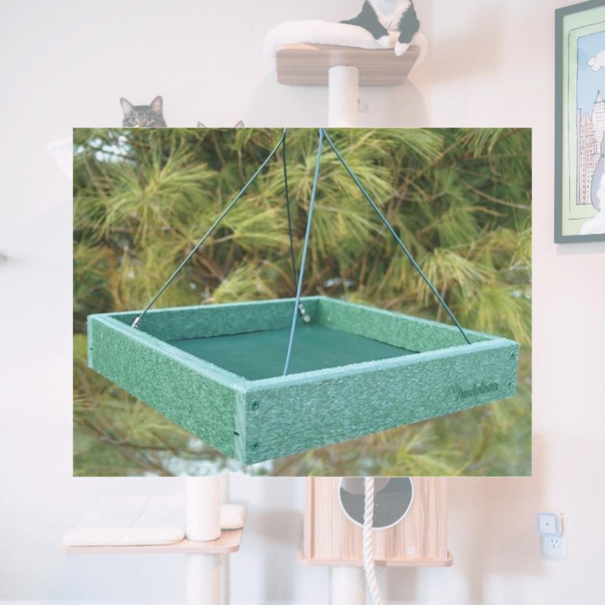 Picture of Audubon-woodlink - Go Green Platform Feeder- Green 12.75x12.75x2.5 - NAGGPLAT