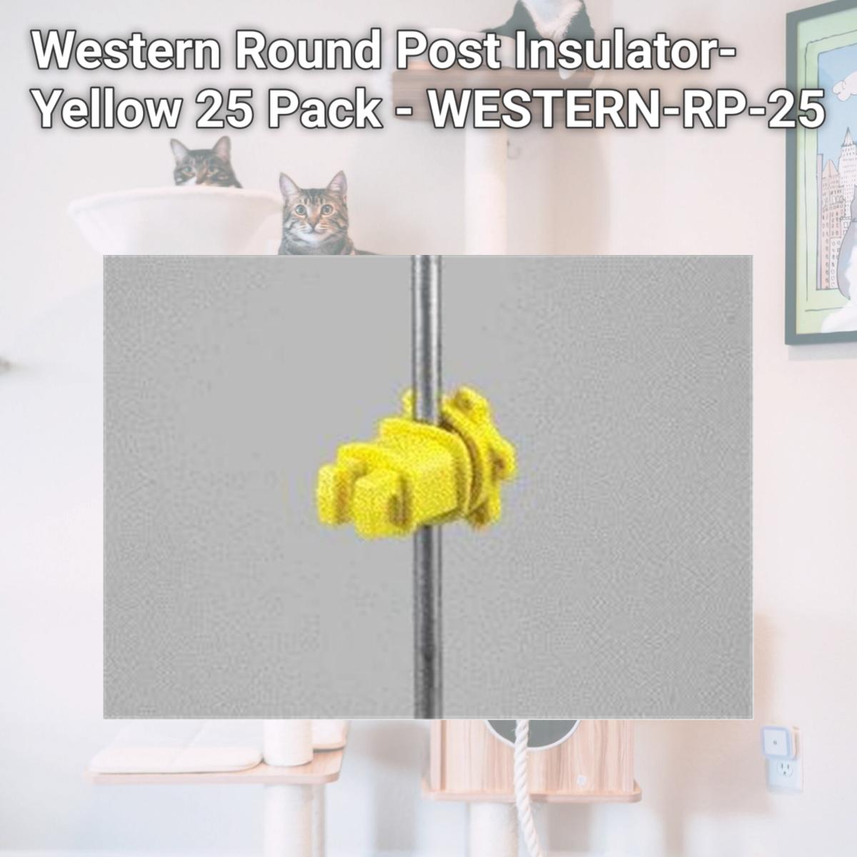 Picture of Dare Products Inc Western Round Post Insulator- Yellow 25 Pack - WESTERN-RP-25