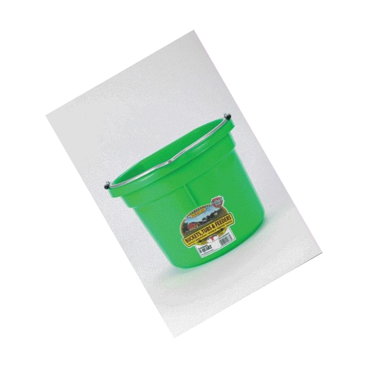 Picture of Miller Mfg Co Inc Flat Back Plastic Bucket- Lime Green 8 Quart - P8FBLIMEGREEN