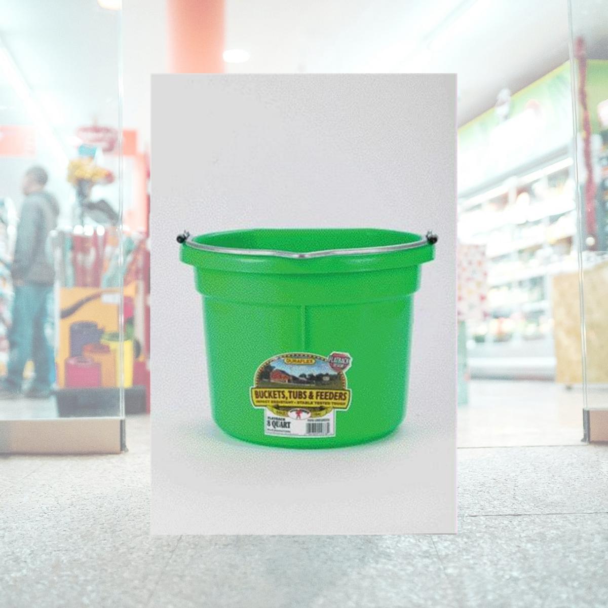 Picture of Miller Mfg Co Inc Flat Back Plastic Bucket- Lime Green 8 Quart - P8FBLIMEGREEN