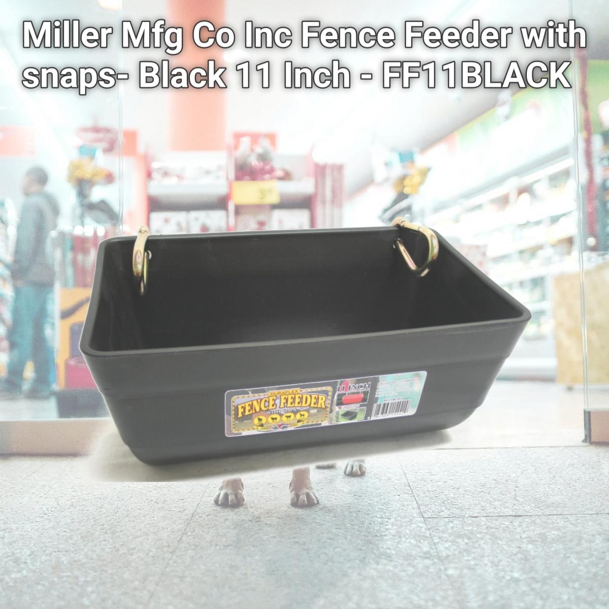 Picture of Miller Mfg Co Inc Fence Feeder with snaps- Black 11 Inch - FF11BLACK