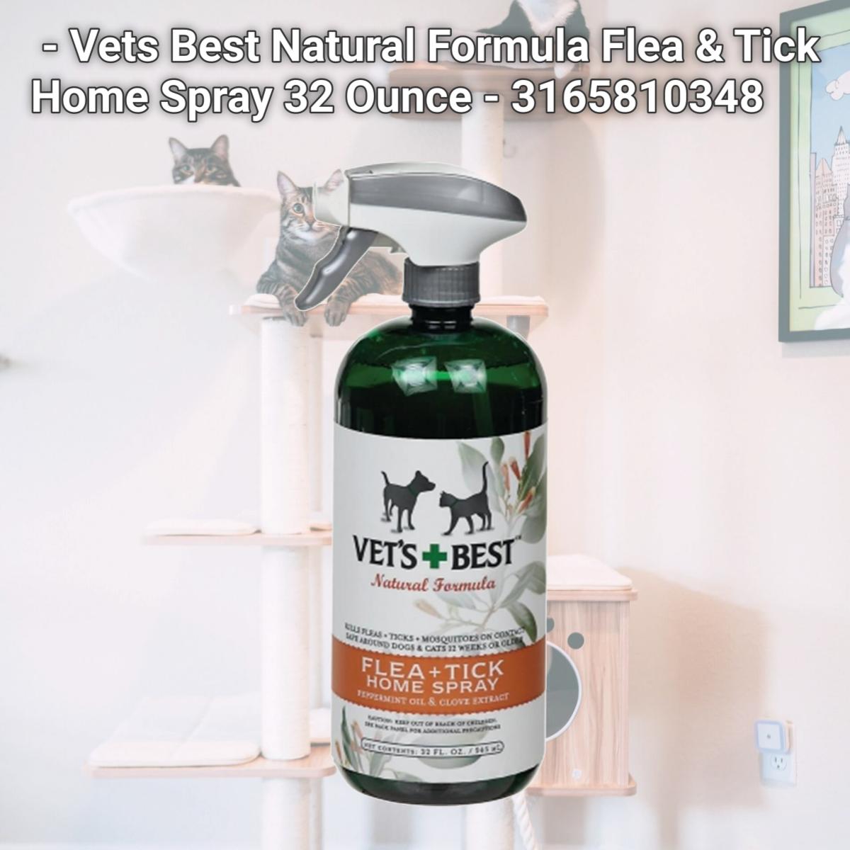 Picture of Bramton Company - Vets Best Natural Formula Flea & Tick Home Spray 32 Ounce - 3165810348