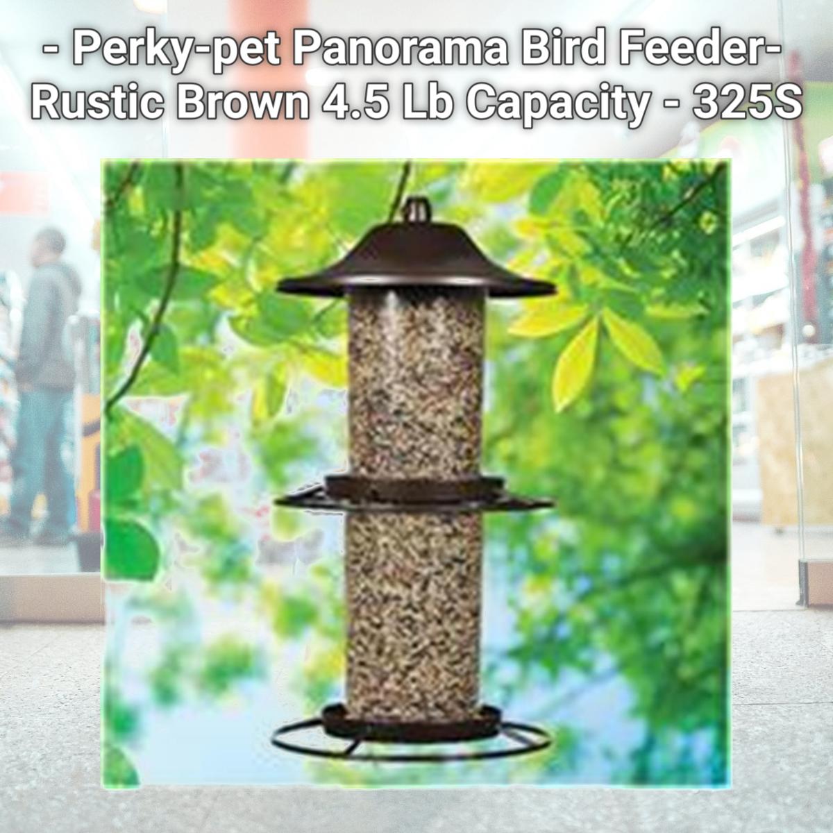 Picture of Woodstream Wildbird - Perky-pet Panorama Bird Feeder- Rustic Brown 4.5 Lb Capacity - 325S