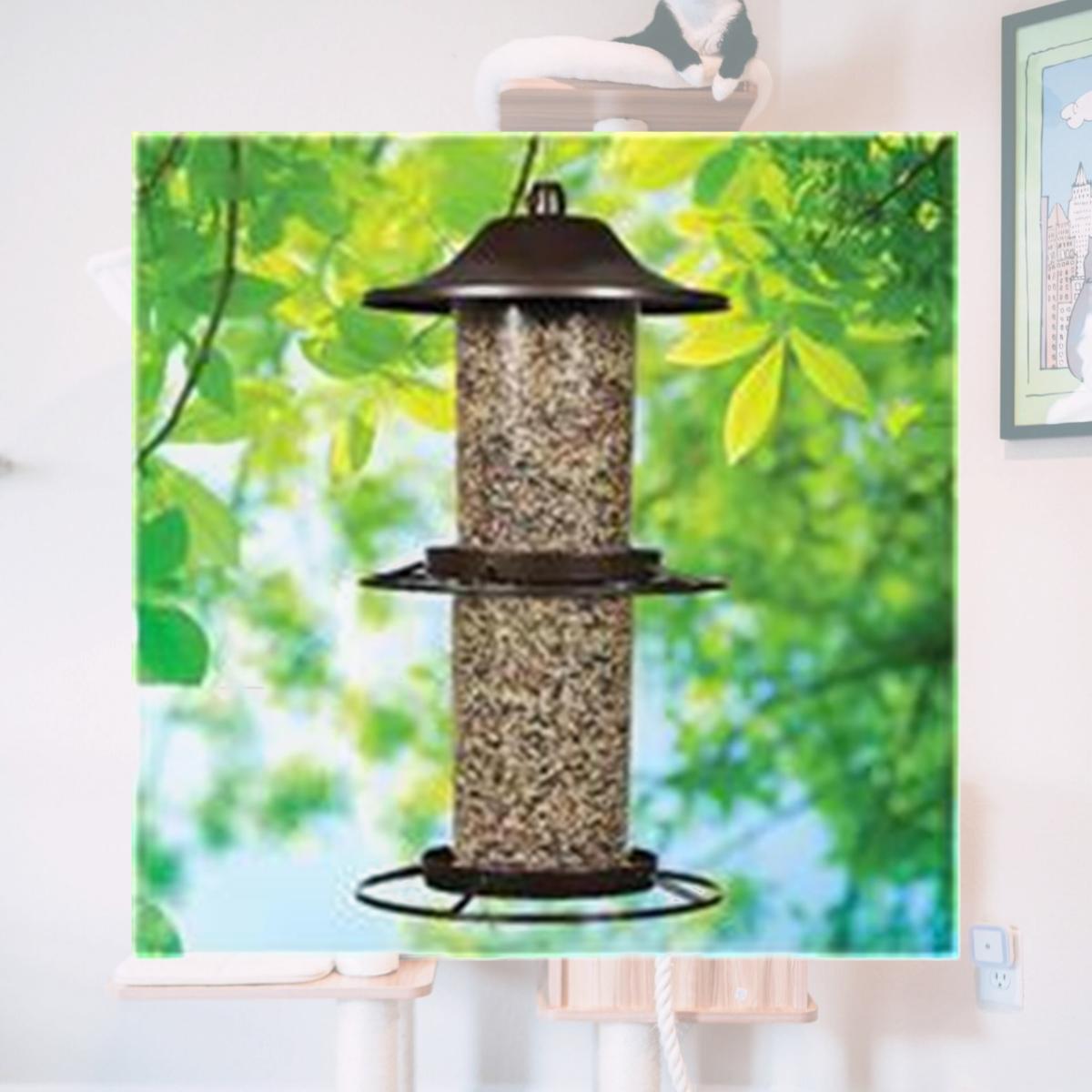 Picture of Woodstream Wildbird - Perky-pet Panorama Bird Feeder- Rustic Brown 4.5 Lb Capacity - 325S