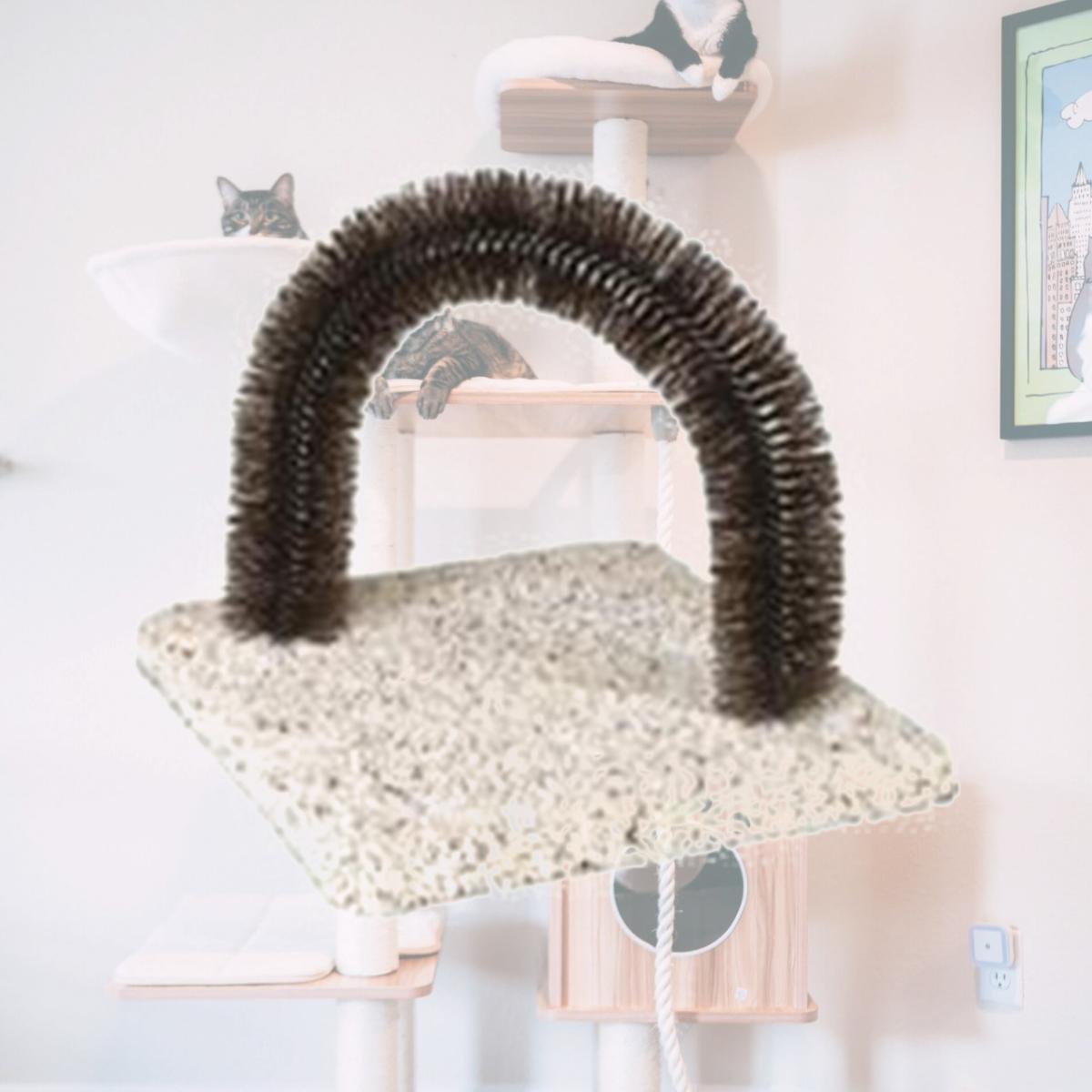 Picture of Ware Mfg. Inc. Dog/cat-Brush N Scratch- Beige/black 14x14x14.5