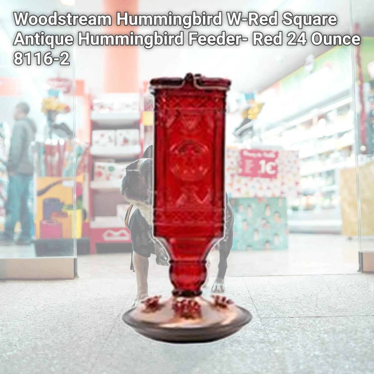 Picture of Woodstream Hummingbird W-Red Square Antique Hummingbird Feeder- Red 24 Ounce 8116-2