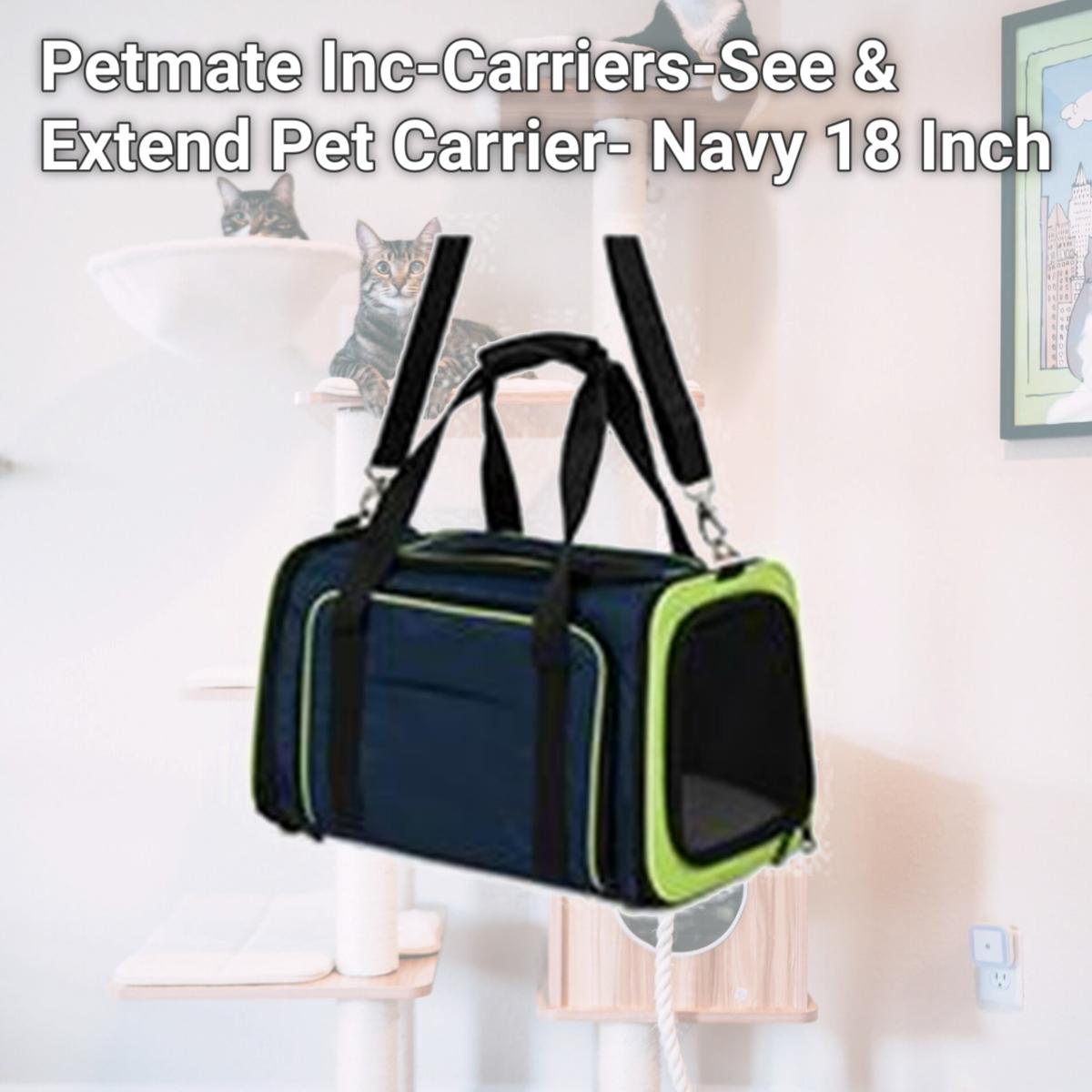 Picture of Petmate Inc-Carriers-See & Extend Pet Carrier- Navy 18 Inch