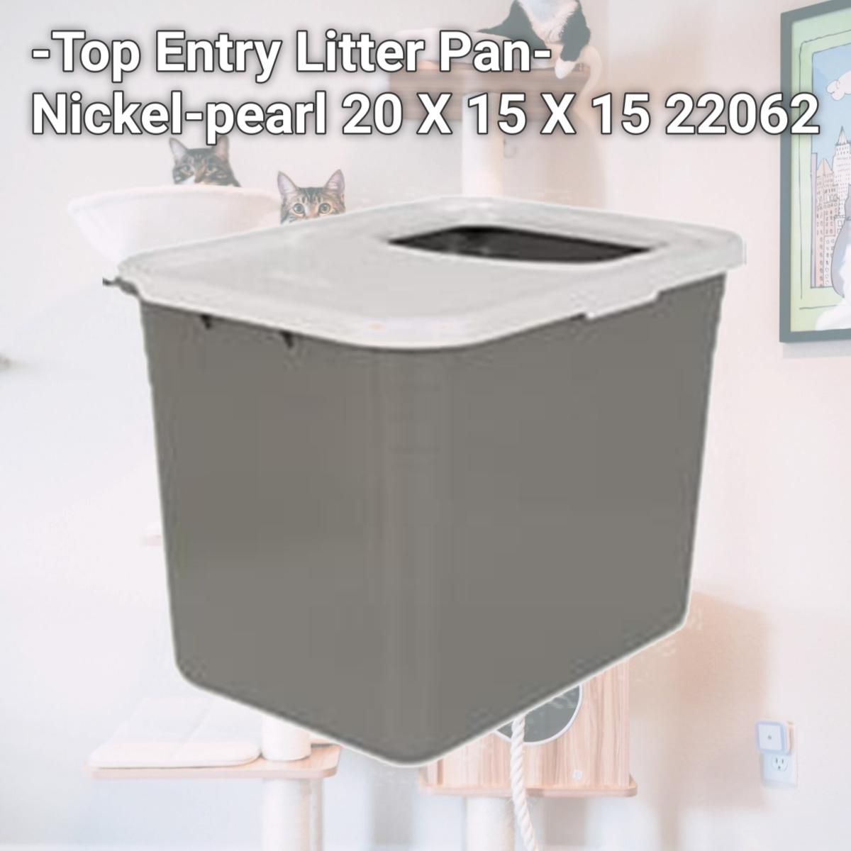 Picture of Petmate Inc-Top Entry Litter Pan- Nickel-pearl 20 X 15 X 15 22062