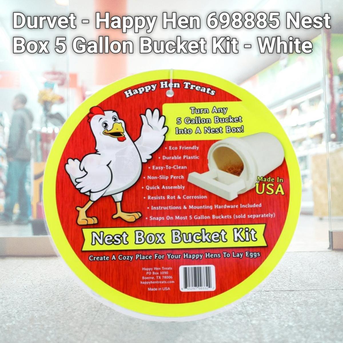 Picture of Durvet - Happy Hen 698885 Nest Box 5 Gallon Bucket Kit - White