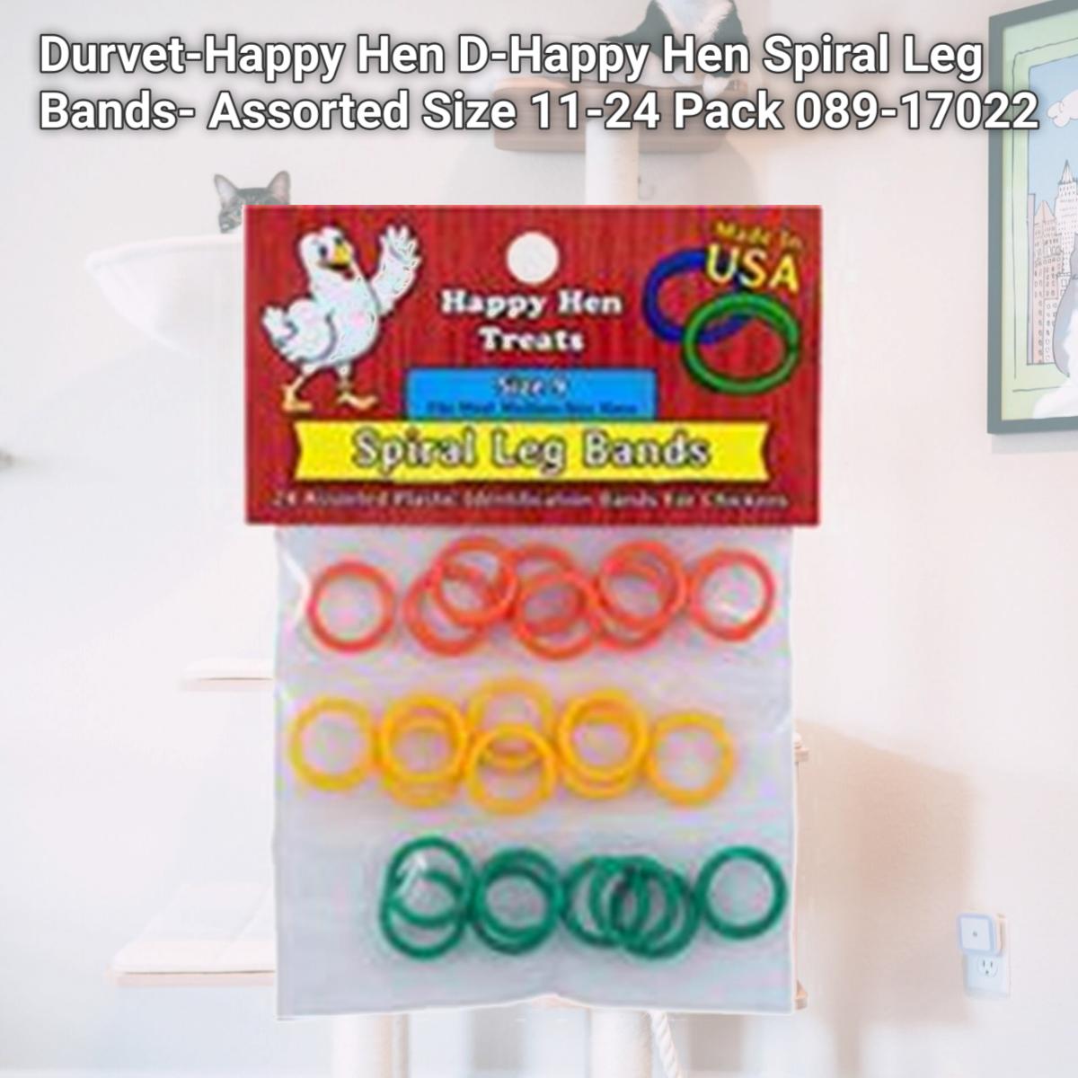 Picture of Durvet-Happy Hen D-Happy Hen Spiral Leg Bands- Assorted Size 11-24 Pack 089-17022