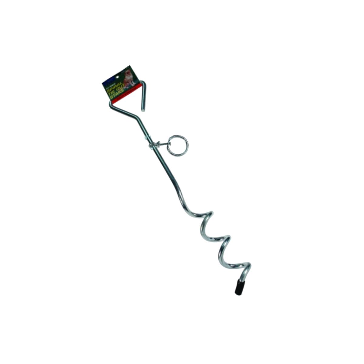 Picture of Coastal Pet Products 828015 Titan Spiral Tie Out Stake - Silver- 17 in.