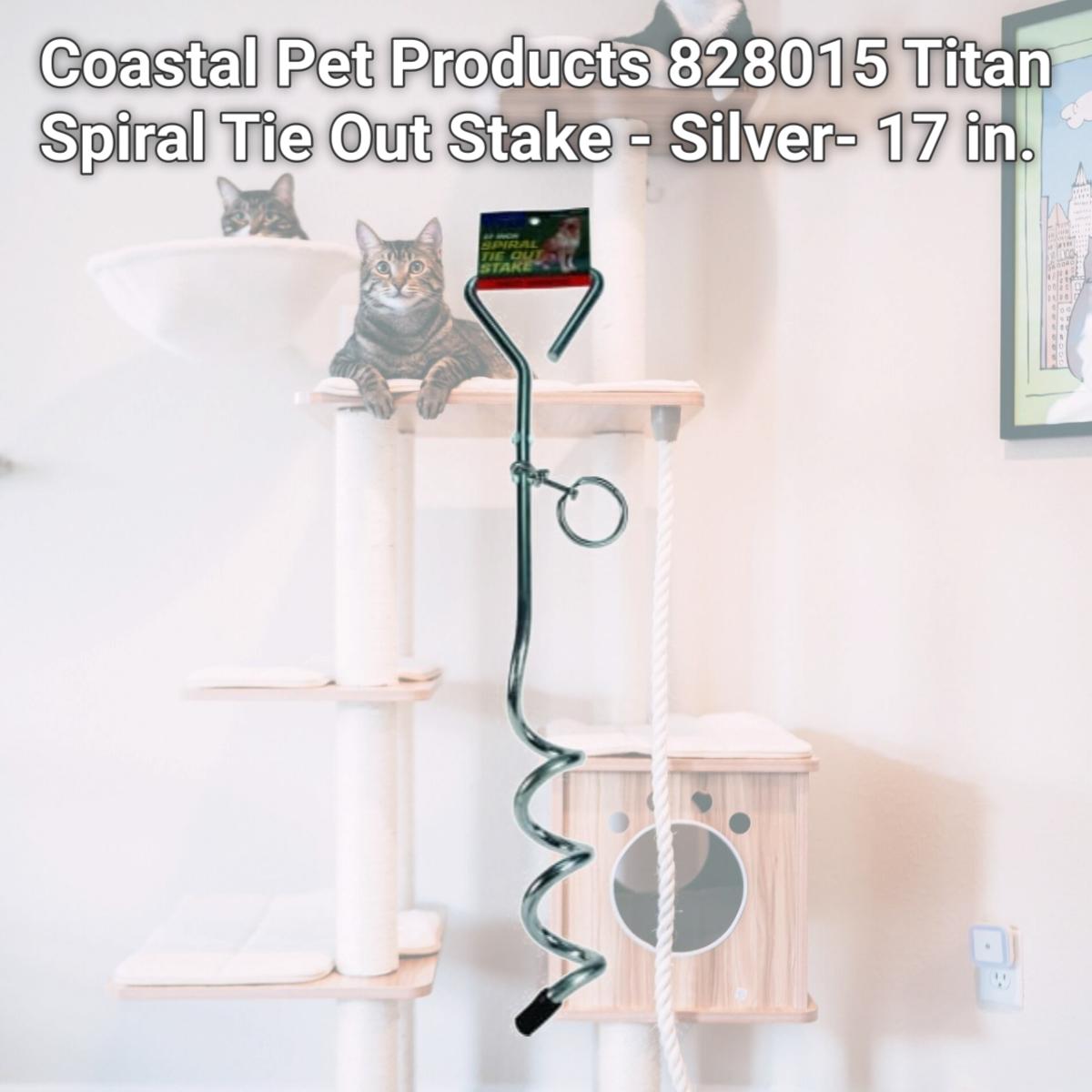 Picture of Coastal Pet Products 828015 Titan Spiral Tie Out Stake - Silver- 17 in.