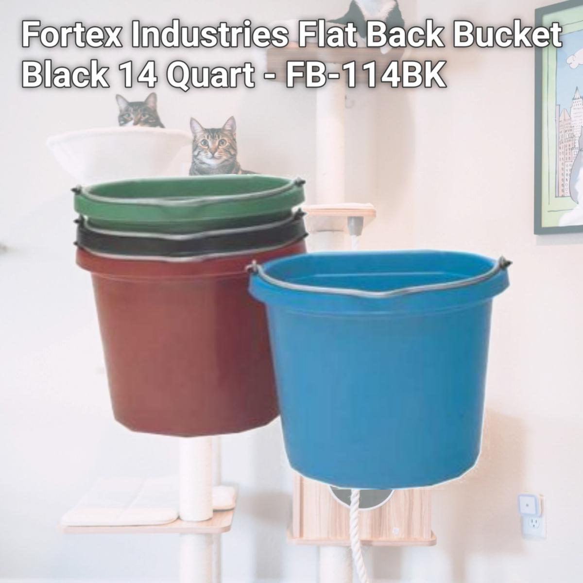 Picture of Fortex Industries Flat Back Bucket Black 14 Quart - FB-114BK