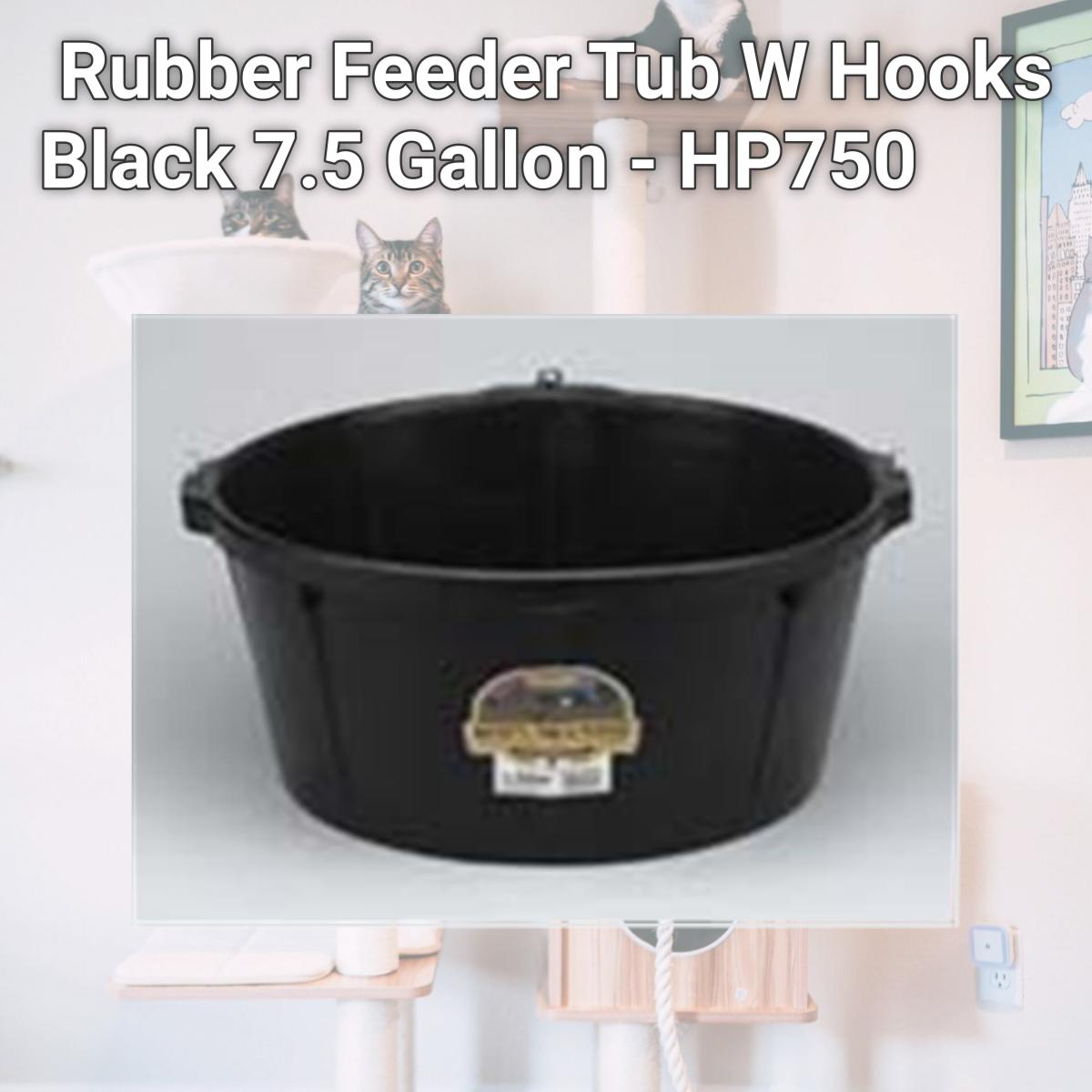 Picture of Miller Rubber Feeder Tub W Hooks Black 7.5 Gallon - HP750