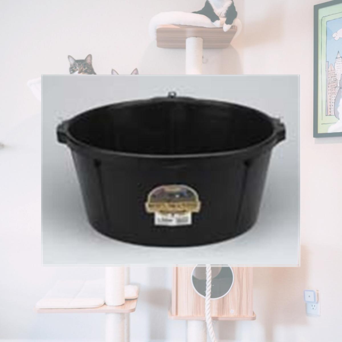 Picture of Miller Rubber Feeder Tub W Hooks Black 7.5 Gallon - HP750