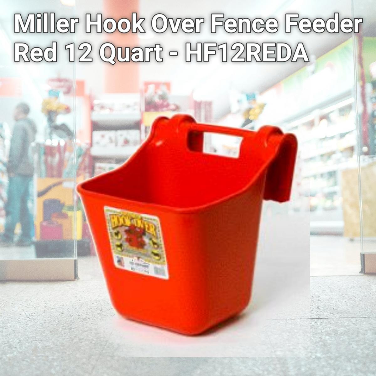 Picture of Miller Hook Over Fence Feeder Red 12 Quart - HF12REDA