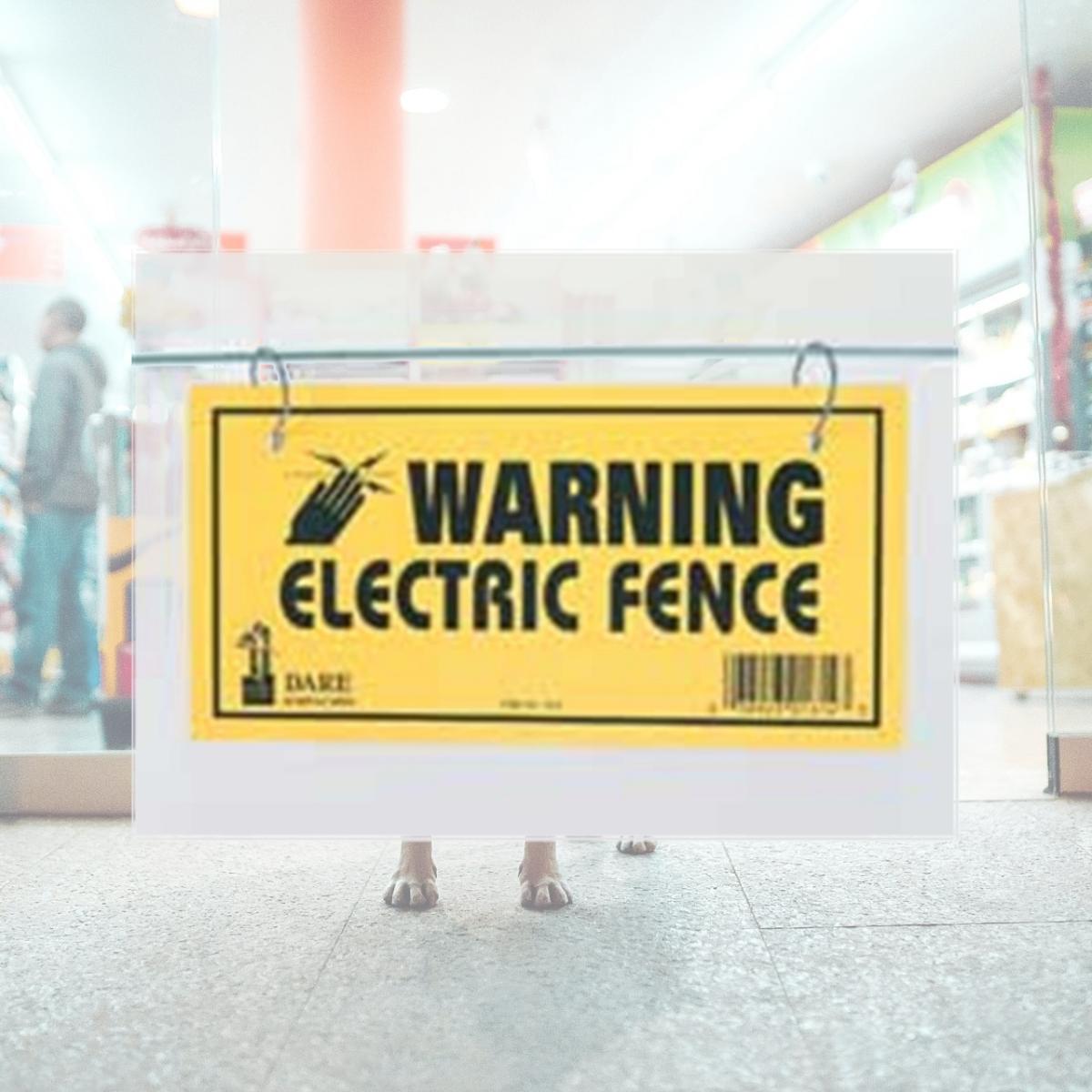 Picture of Dare Products Electric Fence Warning Sign 3 Yellow - 1614-3