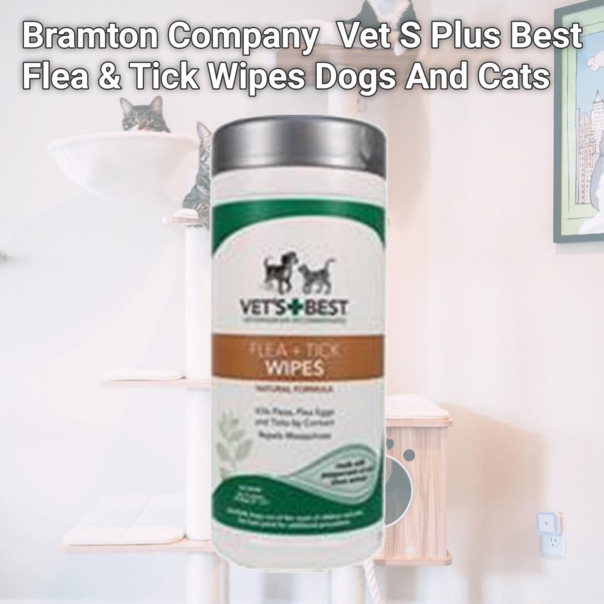 Picture of Bramton Company 210405 Vet S Plus Best Flea & Tick Wipes Dogs And Cats