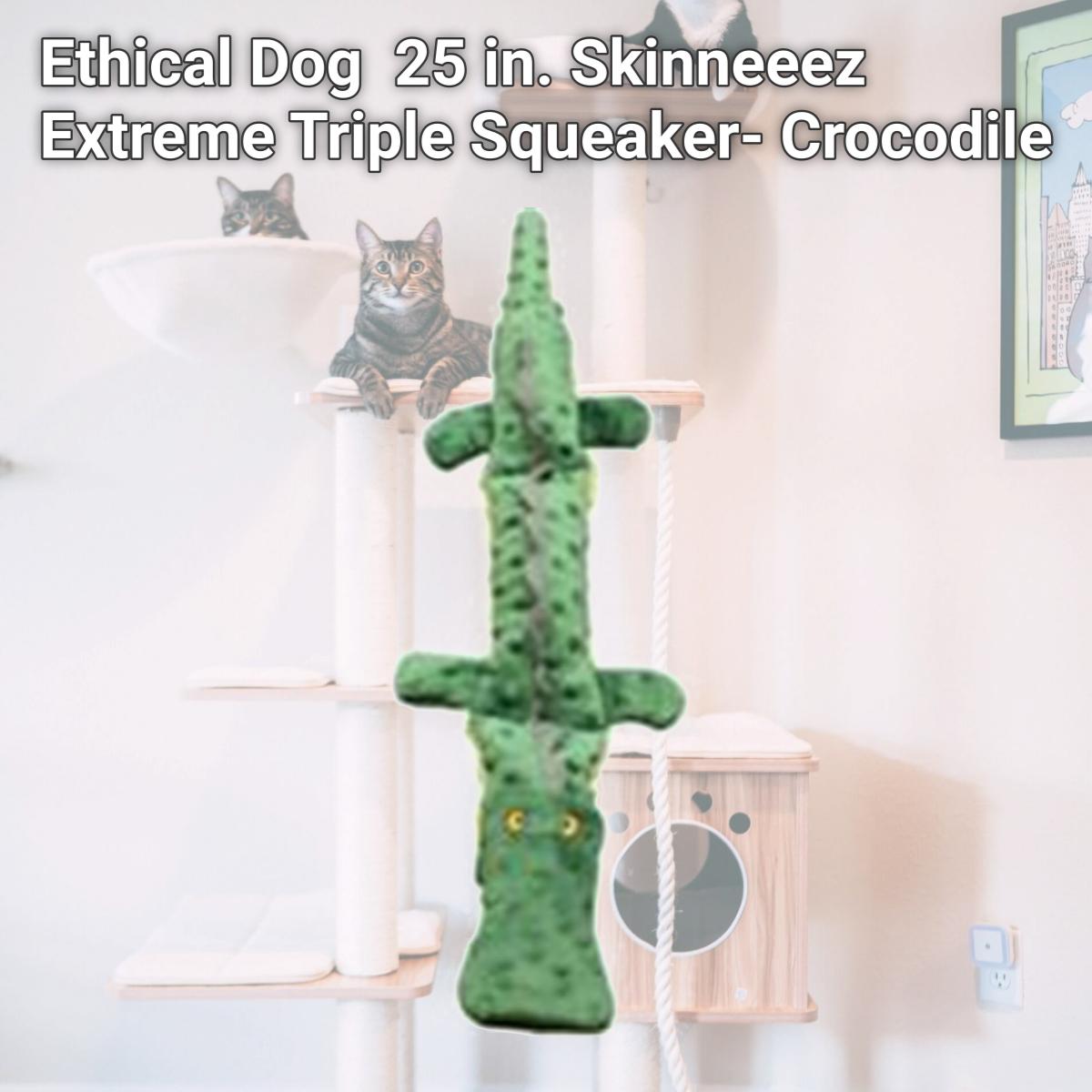 Picture of Ethical Dog 689872 25 in. Skinneeez Extreme Triple Squeaker- Crocodile