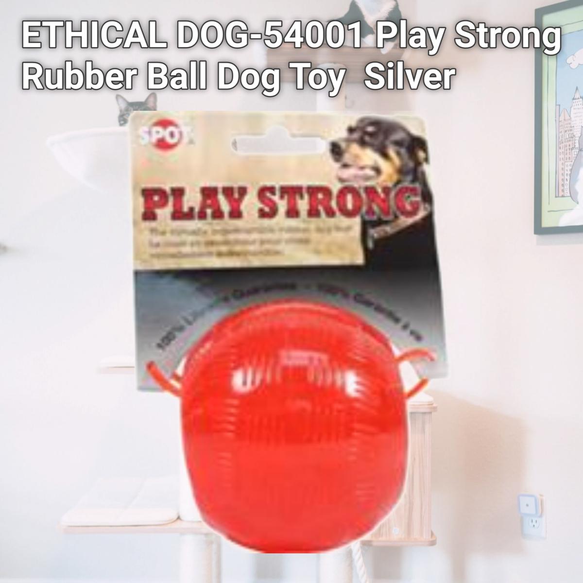 Picture of ETHICAL DOG-54001 Play Strong Rubber Ball Dog Toy  Silver