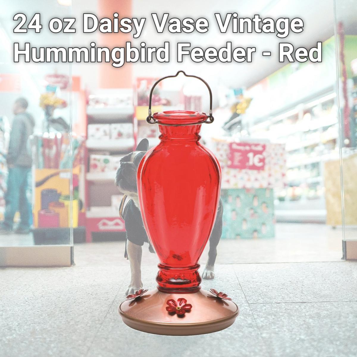 Picture of Woodstream 683970 24 oz Daisy Vase Vintage Hummingbird Feeder - Red