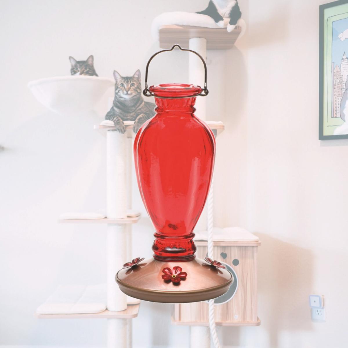 Picture of Woodstream 683970 24 oz Daisy Vase Vintage Hummingbird Feeder - Red