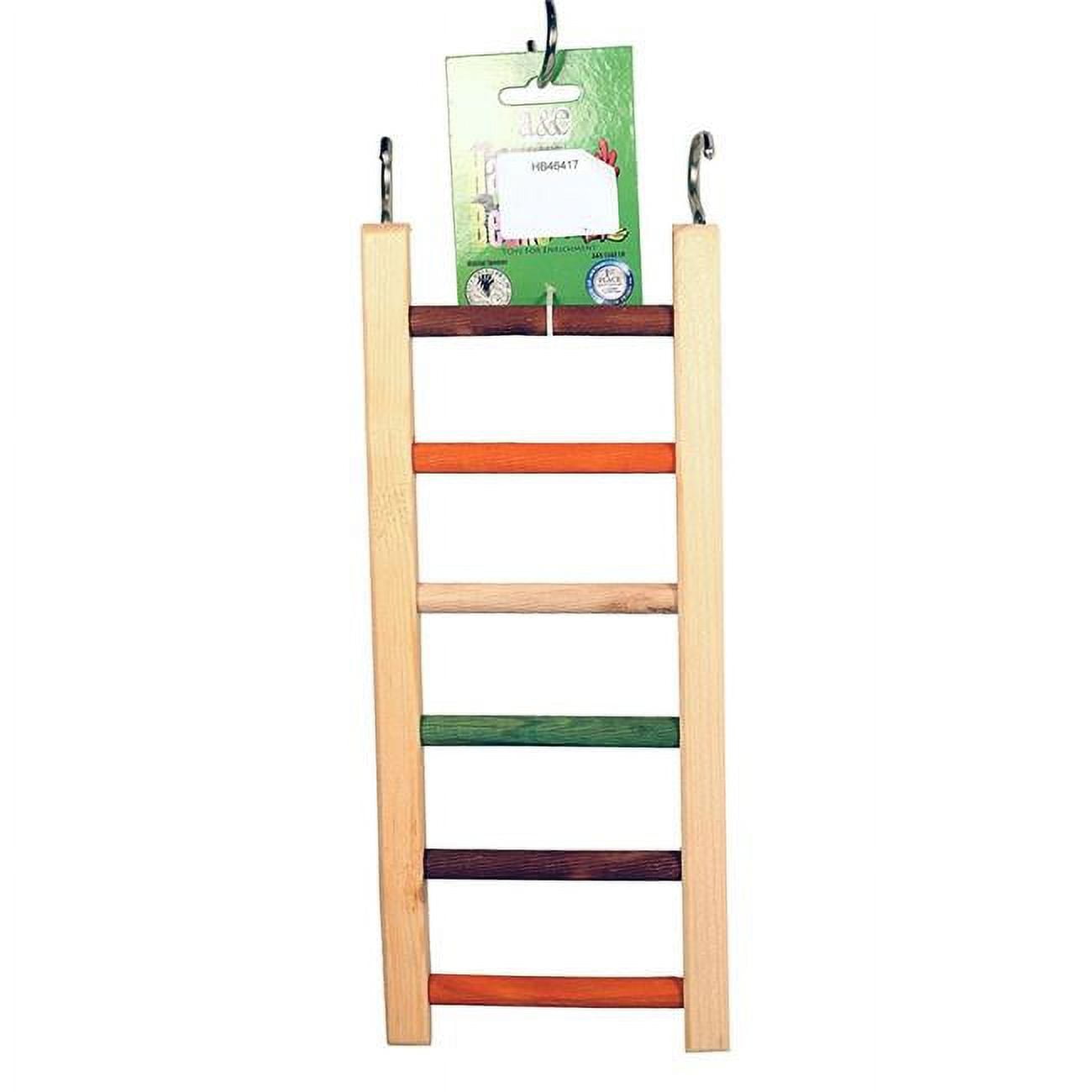 Picture of A&E Cage 001451 14 in. Happy Beaks Wooden Hanging Ladder, Multicolor