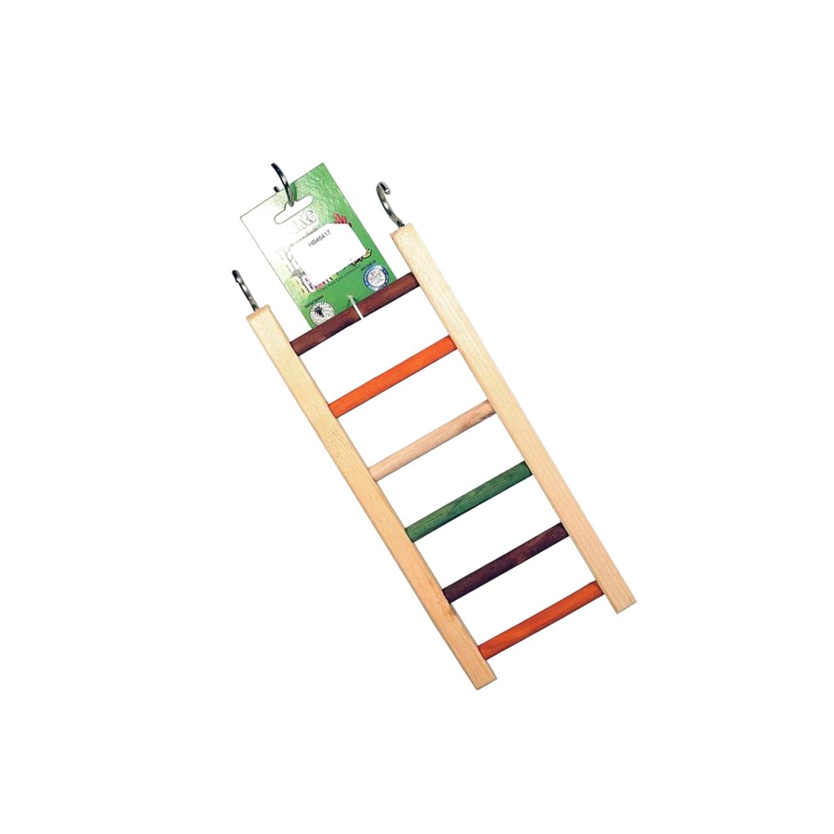 Picture of A&E Cage 001451 14 in. Happy Beaks Wooden Hanging Ladder, Multicolor