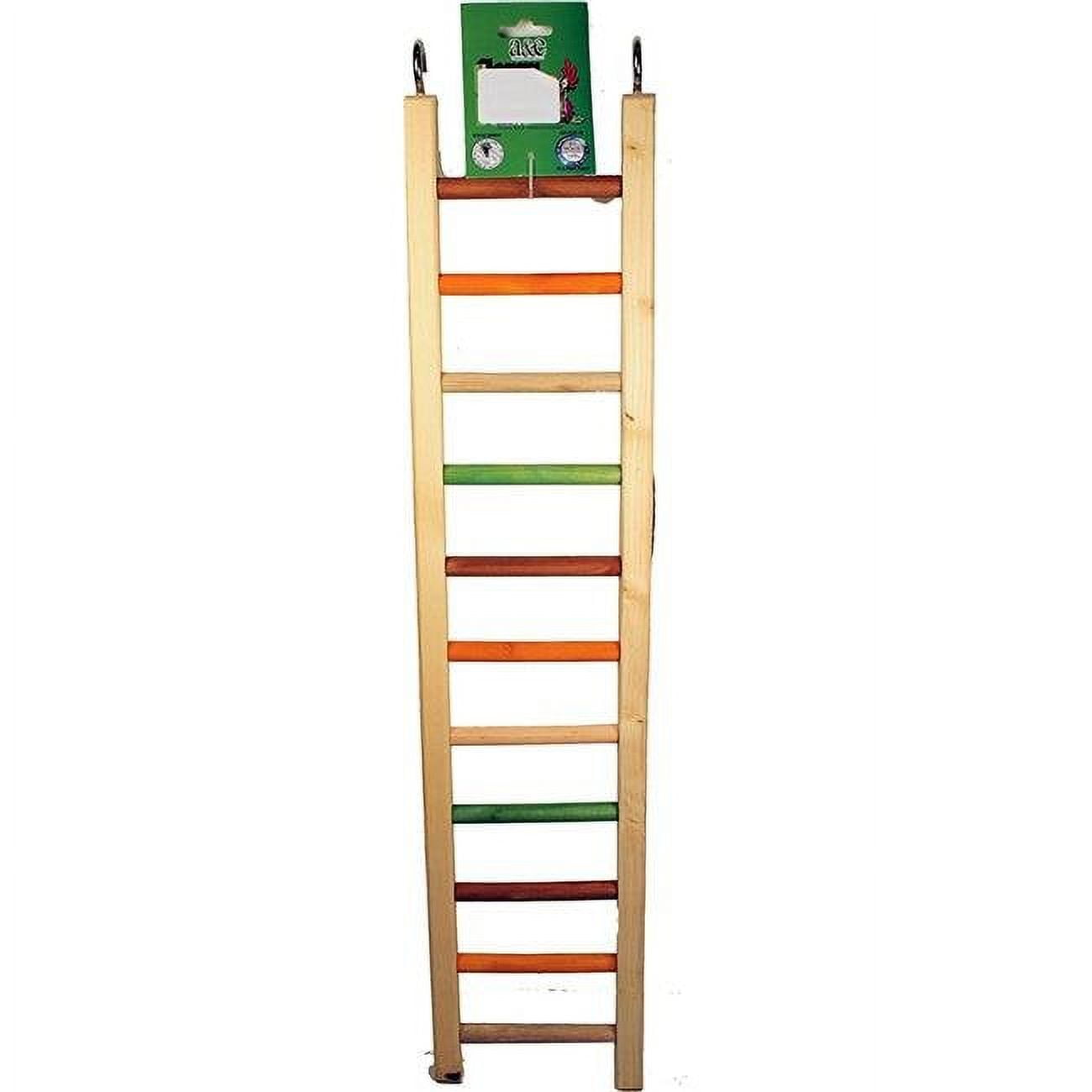 Picture of A&E Cage 001452 25 in. Happy Beaks Wooden Hanging Ladder&#44; Multicolor