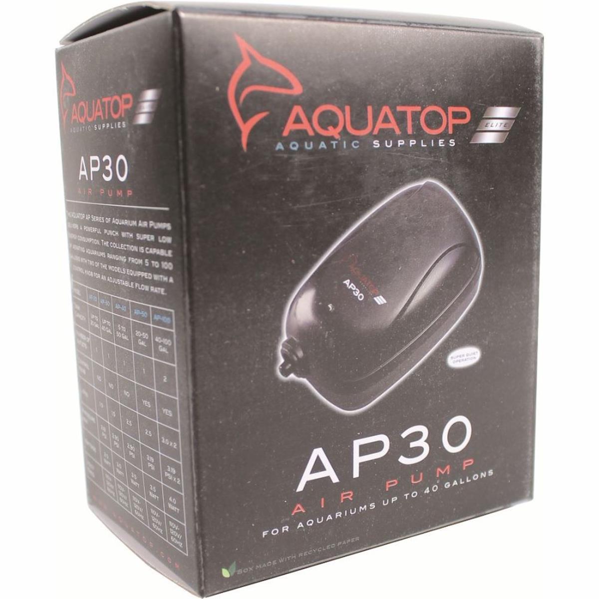 Picture of Aquatop Aquatic Supplies 003536 20-30 gal Single Outlet Aquarium Air Pump - Black