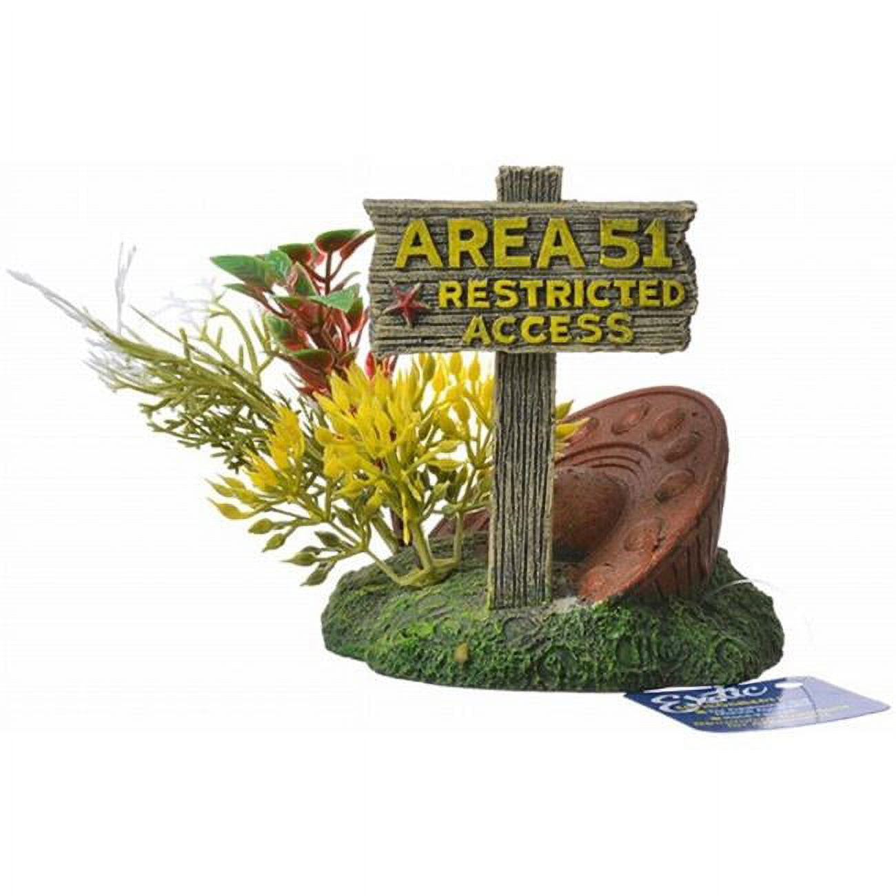 Picture of Blue Ribbon Pet Products 006166 Exotic Environments Area 51 Sign with UFO