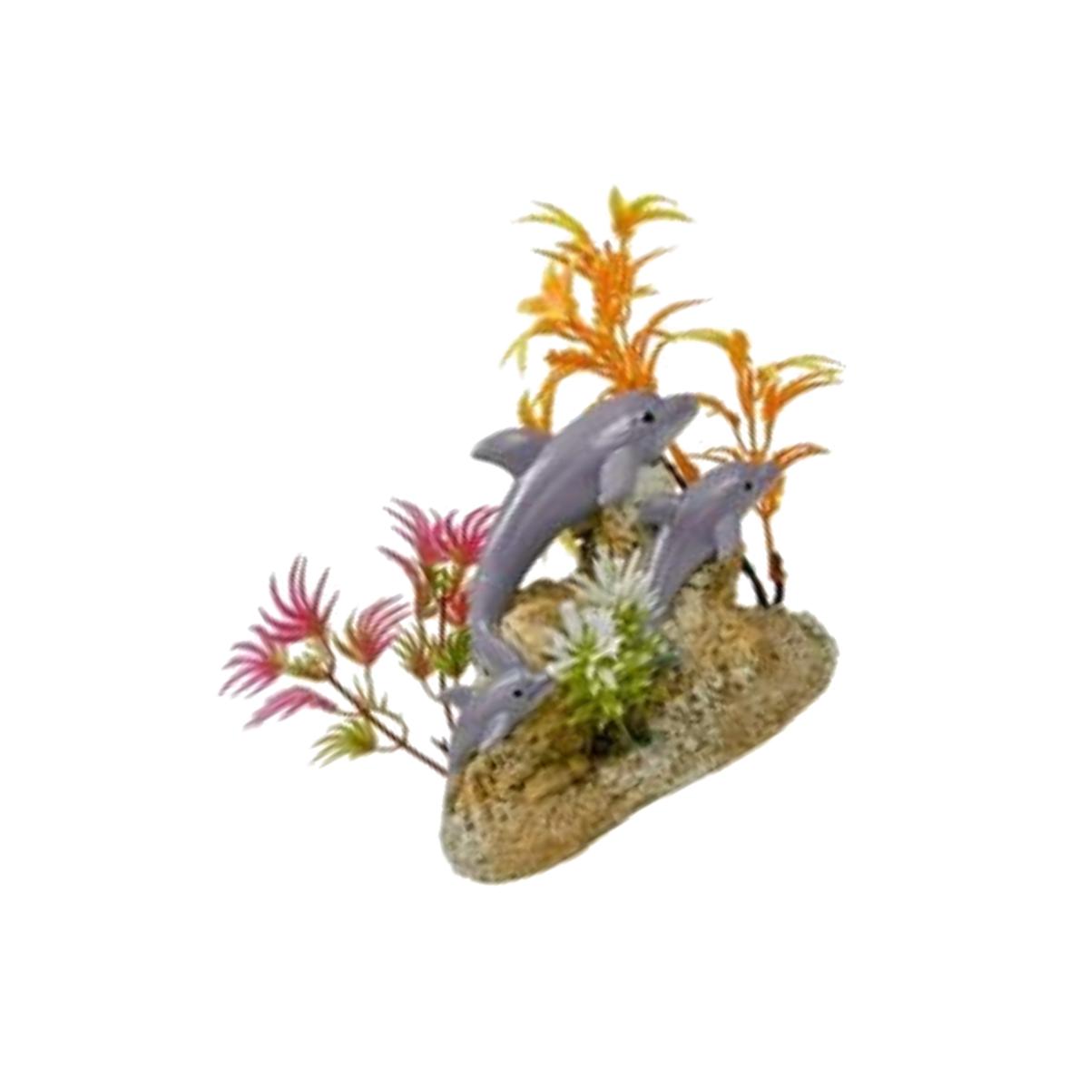 Picture of Blue Ribbon Pet Products 006249 Exotic Environments Aquatic Scene with Dolphins - Multi Color, Small