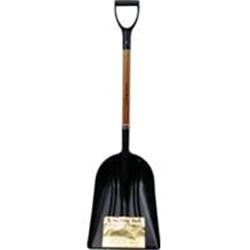 184765 12 x 36 in. Poly Bull Grain Snow Scoop with Collar, Black