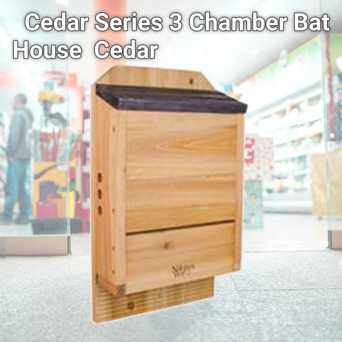 Picture of Natures Way Bird Products 66222 Cedar Series 3 Chamber Bat House  Cedar