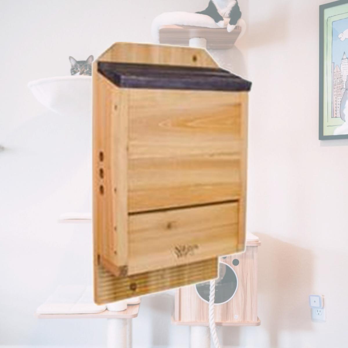 Picture of Natures Way Bird Products 66222 Cedar Series 3 Chamber Bat House  Cedar