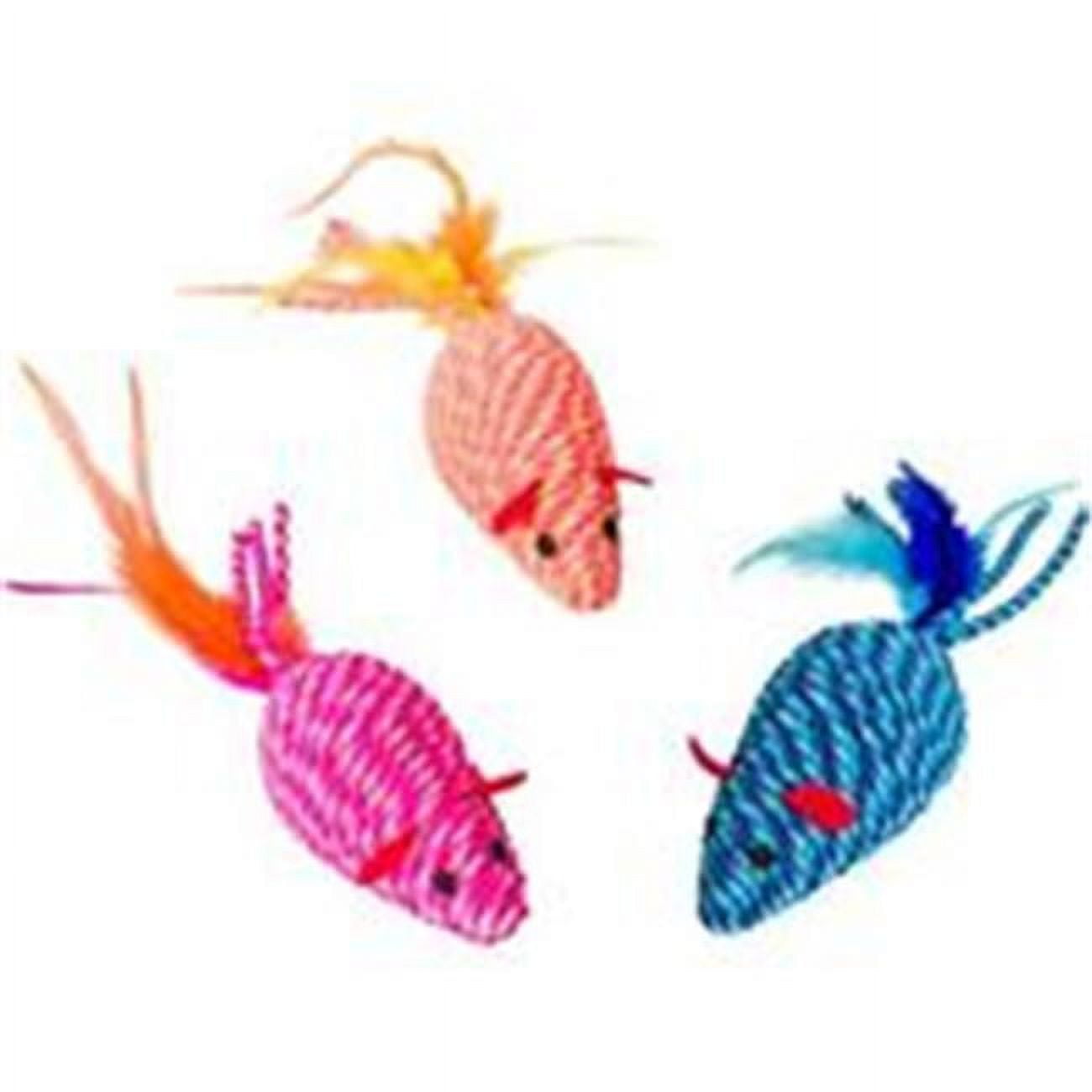 6 in. Elasteeez Mouse & Feathers Cat Toy