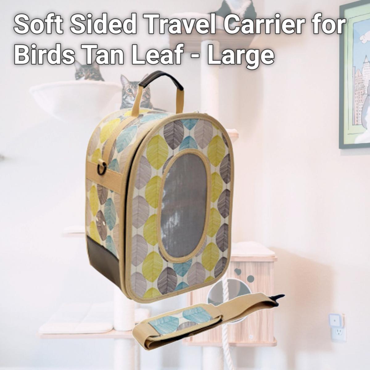Picture of A & E Cage HB1506L Soft Sided Travel Carrier for Birds&#44; Tan Leaf - Large