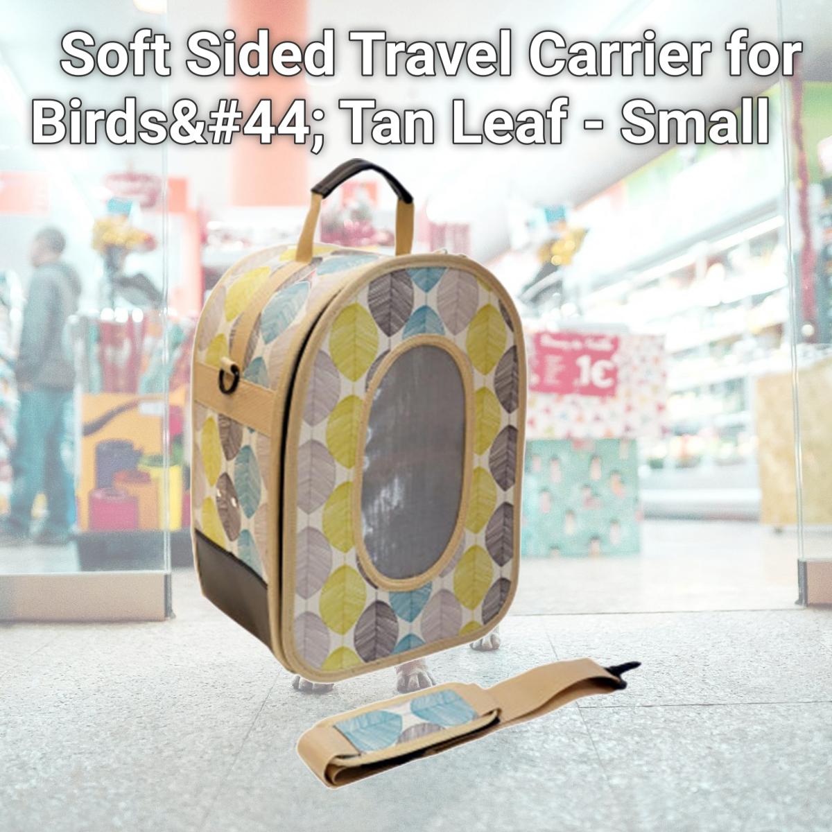 Picture of A & E Cage HB1506S Soft Sided Travel Carrier for Birds&#44; Tan Leaf - Small