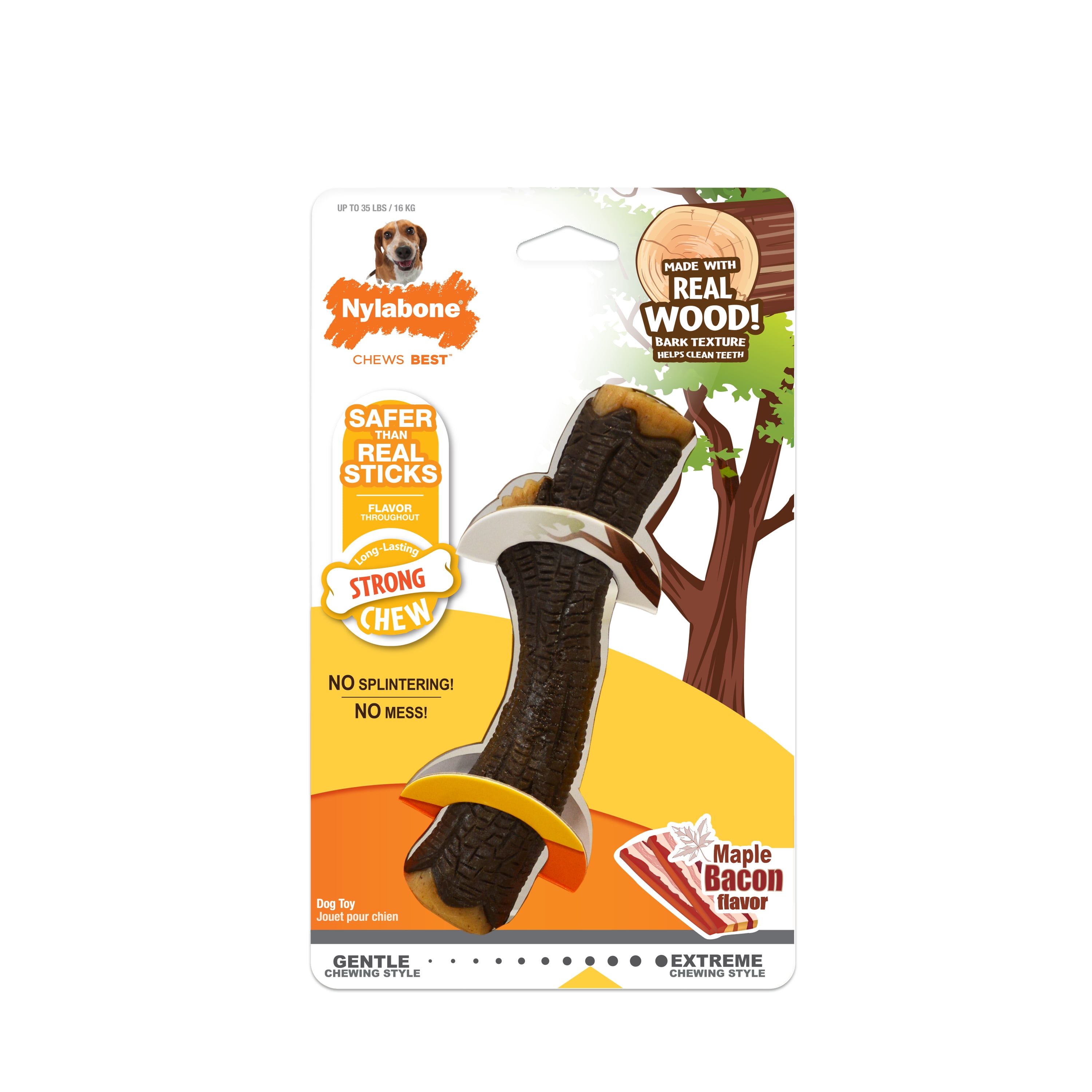 Picture of TFH Publications-Nylabone NBS502P Strong Chew Stick Wood Texture - Wolf