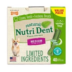 Picture of TFH Publications & Nylabone NTD442T40P Nutri Dent Limited Ingredients Dog Dental Chew - Natural&#44; Fresh Breath - Medium&#44; 40 Count
