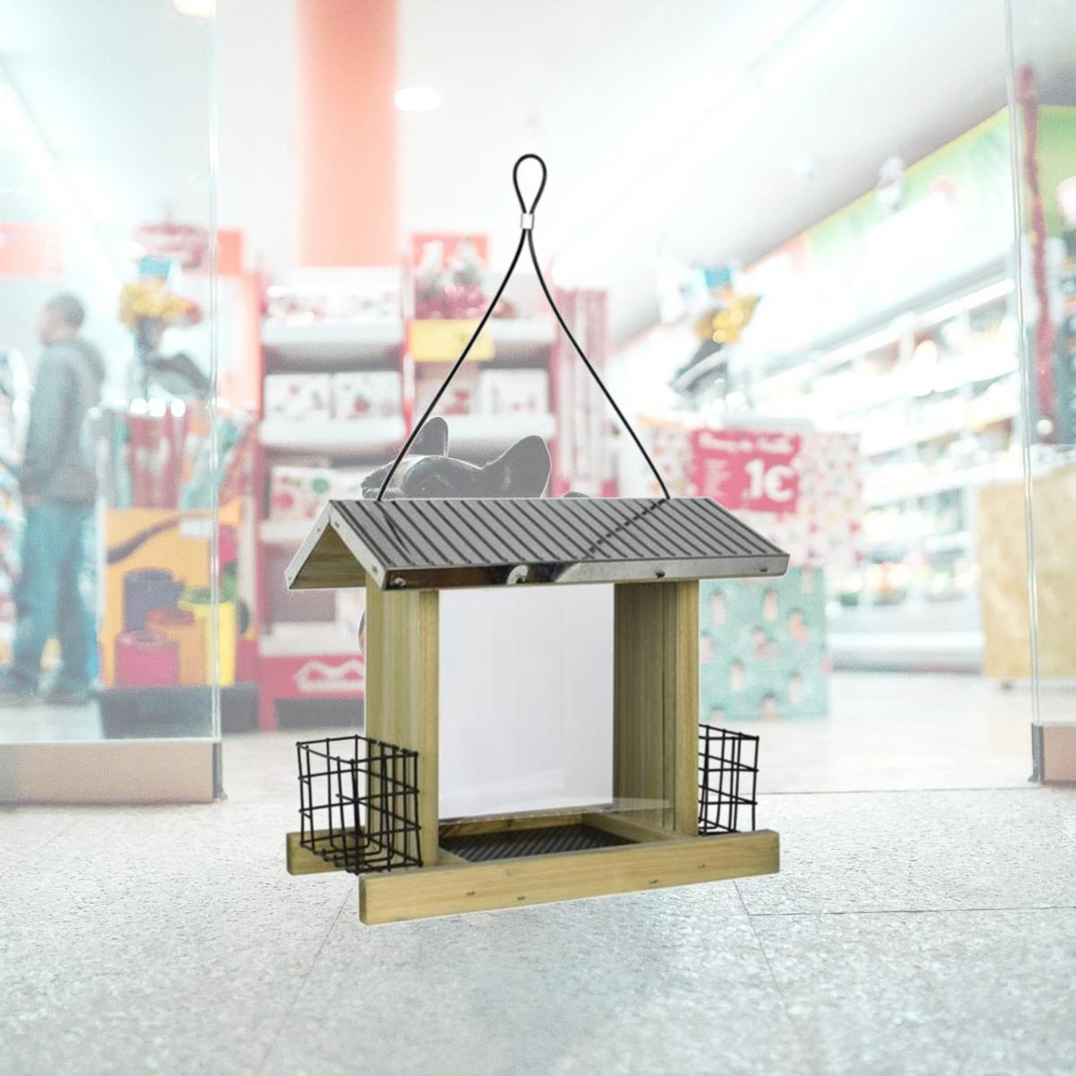 Picture of Natures Way Bird Products WWGF2 3 qt. Galvanized Weathered Hopper Feeder - 11 x 12.5 x 6 in.