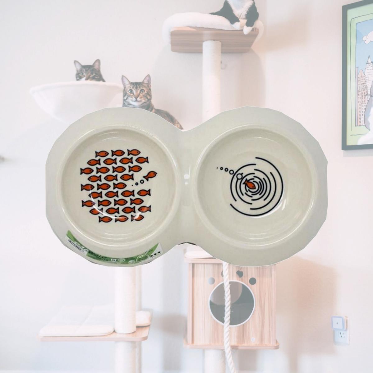 Picture of Van Ness Plastic Molding EDD16 16 oz Ecoware Double Cat Dish, Assorted Color - Small